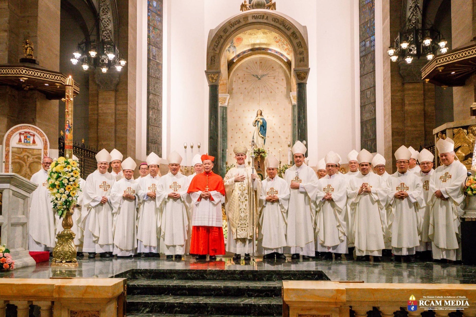 Church leaders stand together in a visible expression of communion, friendship and shared mission.