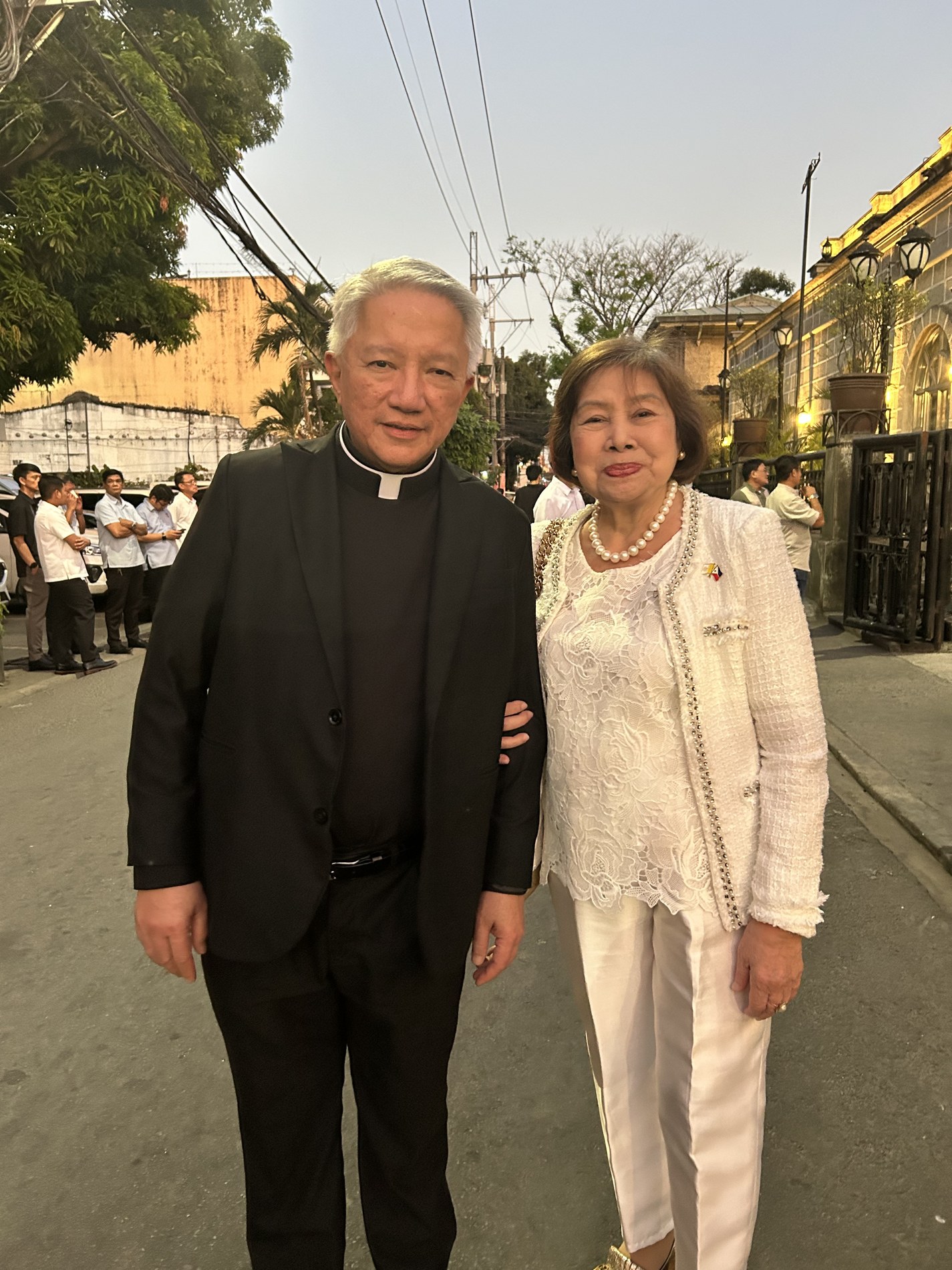 Dr. Luzviminda S. Jose with Fr. Tito Caluag, reflecting friendship, faith and a continuing commitment to serve others.